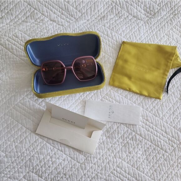 Gucci sunglasses new in case vintage mauve - Picture 1 of 5